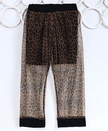 Kookie Kids Full Length Leggings Animal Print - Brown