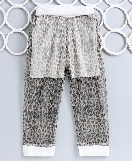 Kookie Kids Full Length Printed Leggings - White Grey