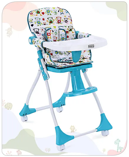 Babyhug Bloom High Chair with Foot Rest - Blue