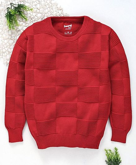 Smarty Full Sleeves Sweater - Red