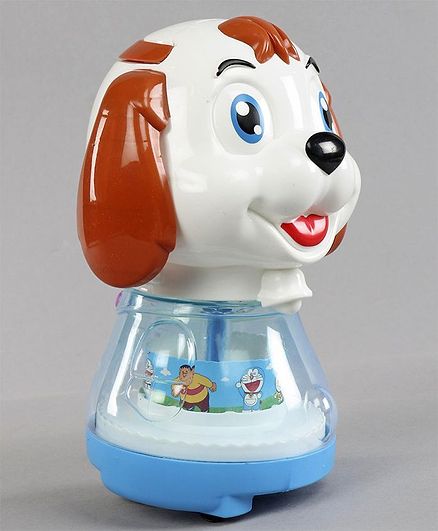 Musical Toy Puppy Shaped Coin Bank - White Blue