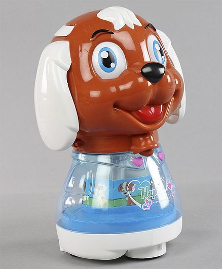 Musical Toy Puppy Shaped Coin Bank - Brown Blue