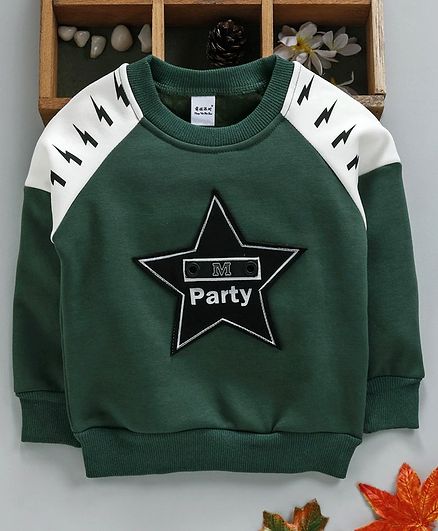 Meng Wa Full Sleeves Tee Star Patch - Green