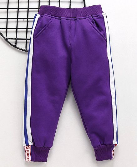 Meng Wa Full Length Solid Color Lounge Pant - Purple