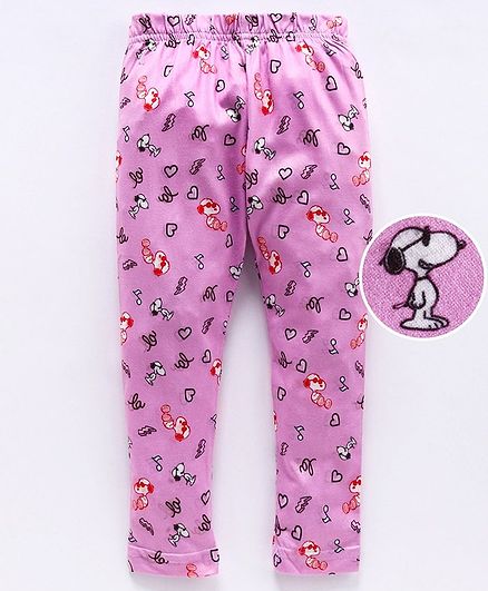 Eteenz Full Length Leggings Snoopy Print - Pink