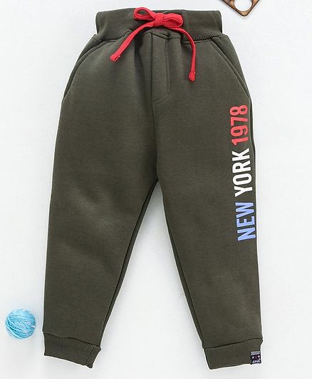 Olio Kids Full Length Track Pants - Olive Green