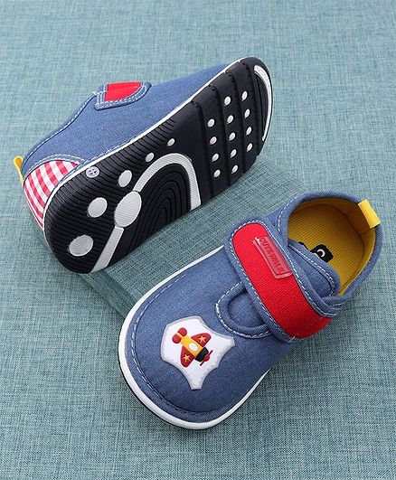 Cute Walk by Babyhug Canvas Shoes Glider Patch - Blue