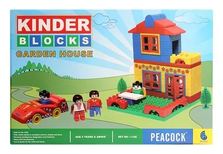 Peacock Kinder Blocks Garden House - Multi Color