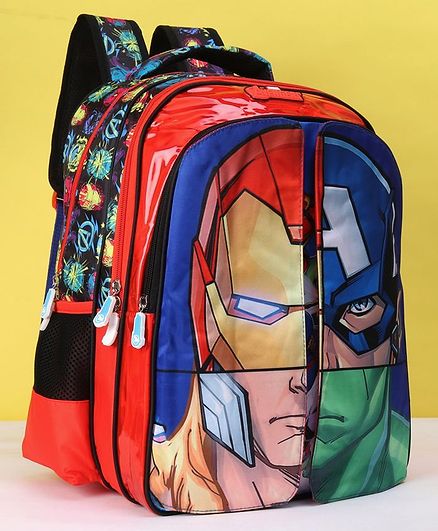 Marvel Avengers Assemble Flap School Bag Red Blue - 16 Inches