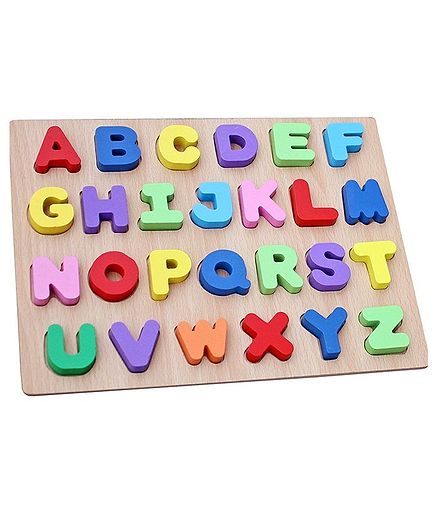 Syga Educational Wooden Capital Alphabets Letter Tray - Multicolor