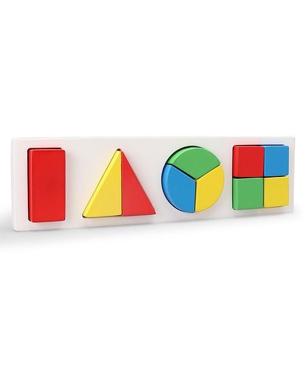 Little Genius Wooden Fraction In Square Board - Multicolor