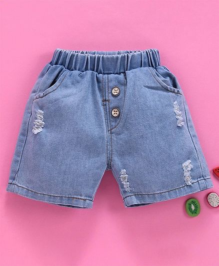 Kookie Kids Denim Shorts Distressed - Blue
