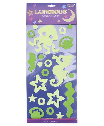 Luminous Wall Stickers And Decals Octopus & Star Shape - Green Orange