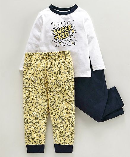 Babyoye Night Suit Yellow - 3 Pieces