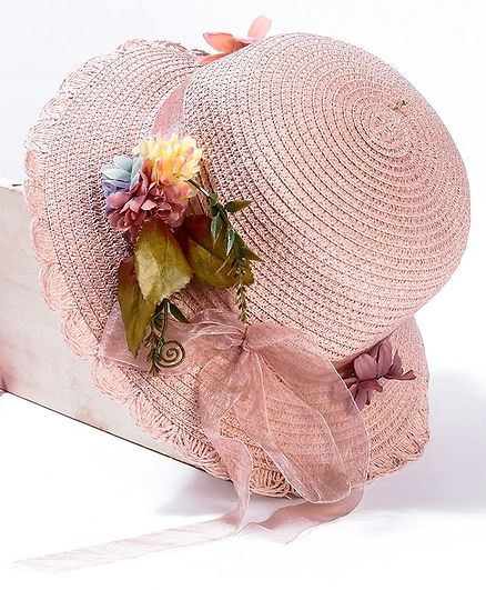 Babyhug Hat Floral Embellishment - Pink