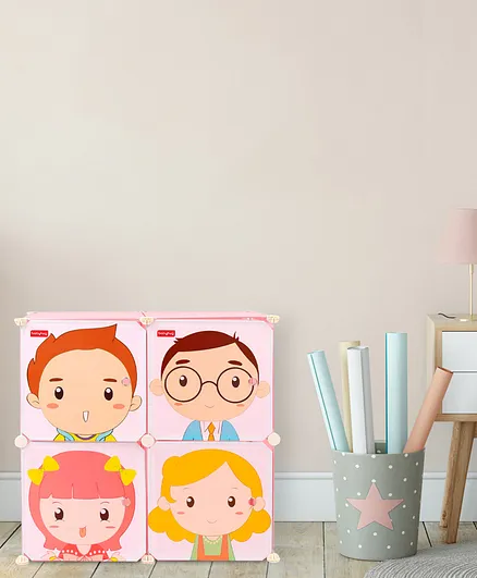 Babyhug 4 Layered Detachable Storage Unit Cartoon Print - Pink