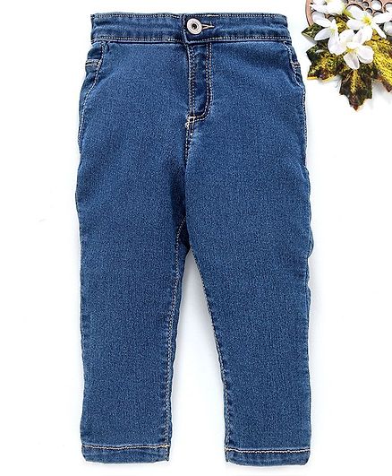 Vitamins Full Length Solid Jeans - Blue