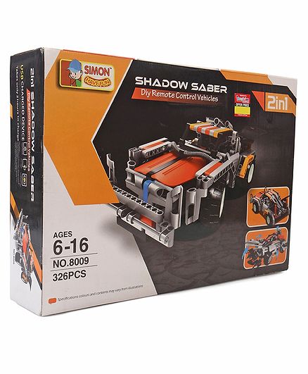 Imagician Playthings 2 In 1 Shadow Saber Mechanical Master With Rechargable Remote Control Car Black - 326 Pieces