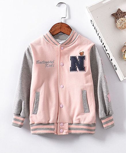 Awabox N Patch Full Sleeves Front Pocket Jacket - Pink