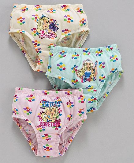Red Rose Panties Barbie Print Pack of 3 - Red Rose Panties Barbie Print Pack of 3 (Color & Print May Vary)