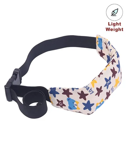 Car Seat Baby Sleep Head Support Star Print - Cream