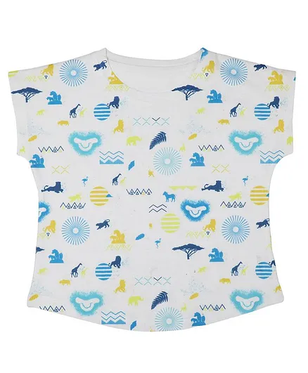 Disney By Crossroads Animals Printed Short Sleeves T-Shirt - White