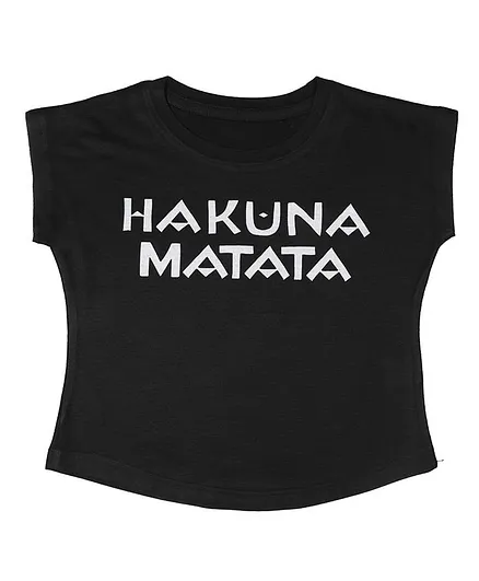 Disney By Crossroads Hukuna Matata Print Short Sleeves T-Shirt - Black