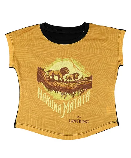 Disney By Crossroads Hukuna Matata Short Sleeves T-Shirt - Yellow