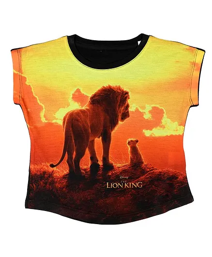 Disney By Crossroads Lion Print Short Sleeves T-Shirt - Yellow
