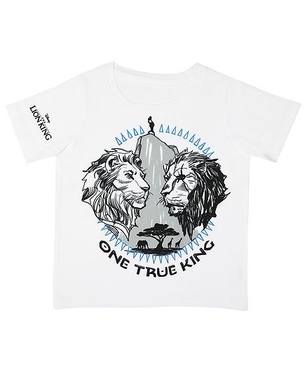 Disney By Crossroads One True King Print Half Sleeves T-Shirt - White
