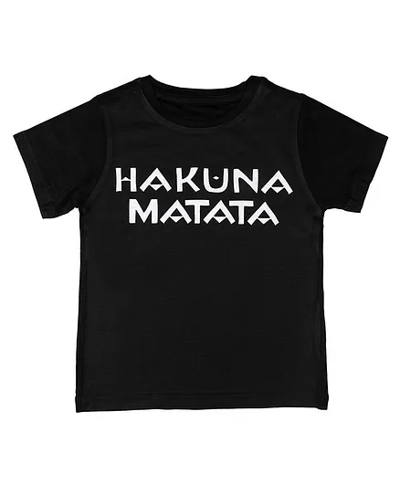 Disney By Crossroads Hukuna Matata Print Half Sleeves T-Shirt - Black