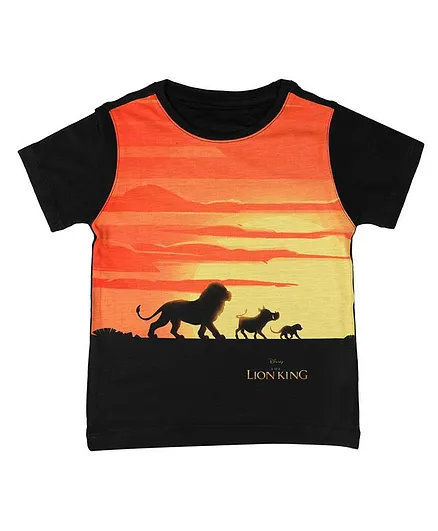 Disney By Crossroads Lion Print Half Sleeves T-Shirt - Orange