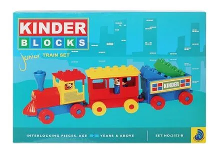 Peacock Kinder Blocks Junior Train Set - Multi Color