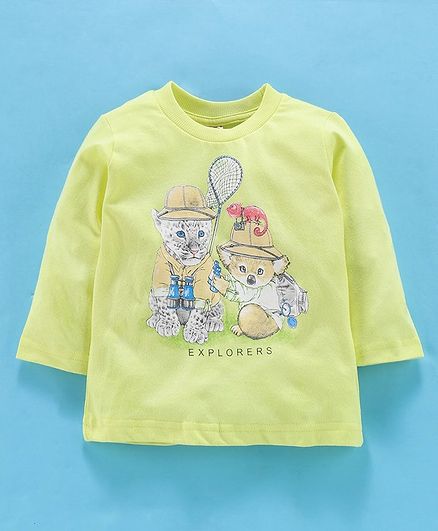 Zero Full Sleeves Tee Tiger Print - Yellow