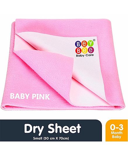 Bey Bee Waterproof Bed Protector Dry Sheet Small - Pink