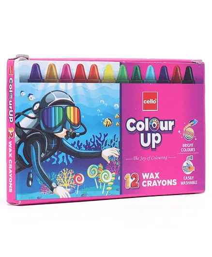 Cello Colour Up Wax Crayons - 12 Shades