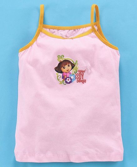 Red Rose Solid Colour Singlet Slip Dora Print - Pink (Print May Vary)