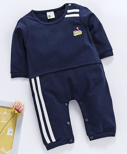 Kookie Kids Full Sleeves Romper - Navy