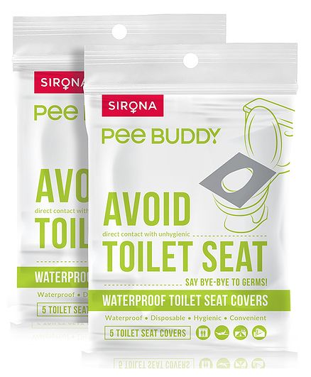 PeeBuddy Waterproof Toilet Seat Cover - 10 Toilet Sheets (2 Pack - 5 Sheets Each)