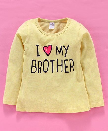 Smarty Full Sleeves Tee Text Print - Yellow