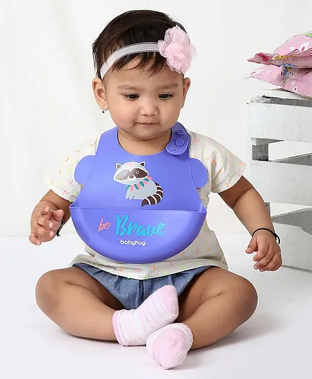 Babyhug Silicone Bib Koala Print - Blue