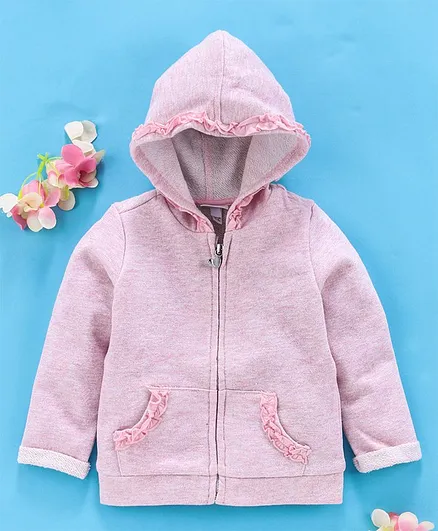 OVS Solid Full Sleeves Hooded Jacket - Pink