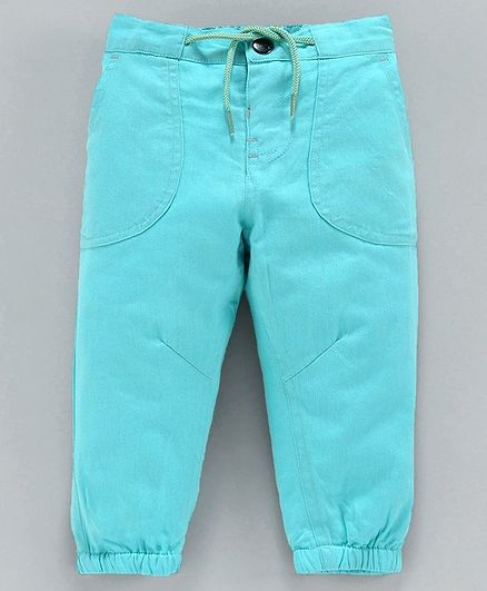 Babyoye Full Length Cotton Trouser With Drawstring - Teal