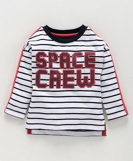 Babyoye Cotton Crew Neck Tee Foil Print - White