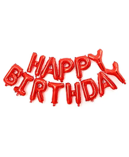 Shopperskart Happy Birthday Foil Balloons - Red