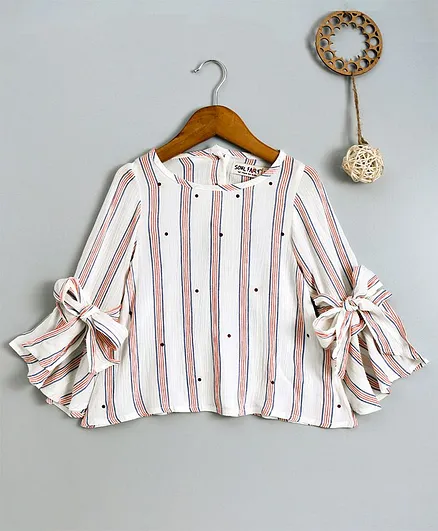 Soul Fairy Striped Full Sleeves Top - Red