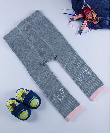 Kidofash Clouds Print Full Length Stockings - Grey