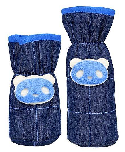 1st Step Bottle Covers Bear Applique Blue Pack of 2 - Fits Upto 250 ml & 125 ml Each