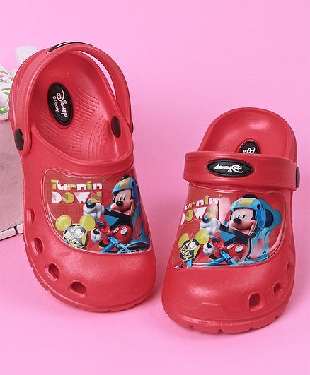Cute Walk by Babyhug Clogs Mickey Mouse Print - Red