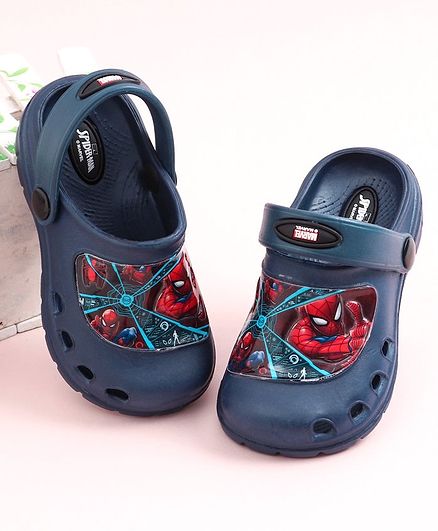 Cute Walk by Babyhug Clogs Spiderman Print - Navy